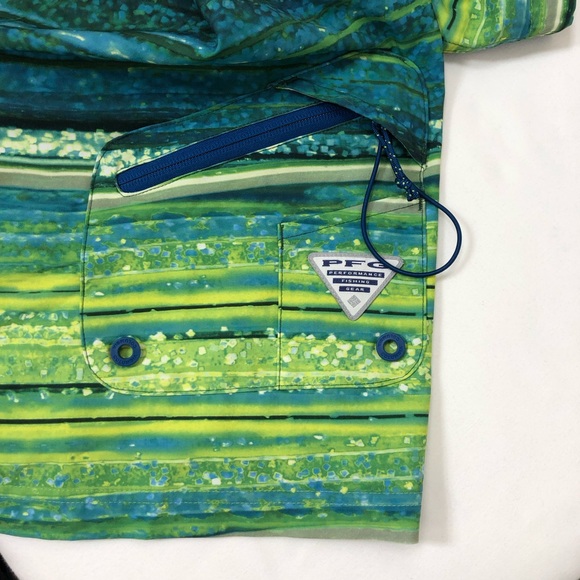 Columbia PFG Mens Linerless Blue Green Swimming Board Short Trunks 38W - Picture 6 of 15